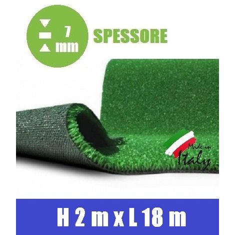 Prato sintetico 7mm calpestabile finta erba tappeto manto giardino esterno STI 