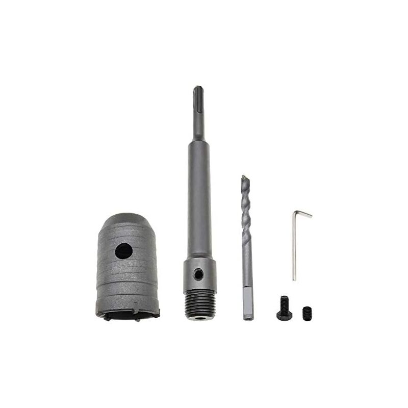 Präzises und schnelles Bohren: Erleben Sie effizientes und problemloses Bohren mit dem 45-mm-Wandlochsägenöffner und seinem SDS-Plus-Adapter, perfekt