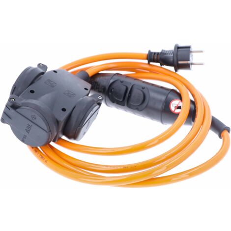 PRCD-S 3-fach Verlängerungsleitung 2x1,5m 230V H07BQ-F 3G2,5 IP44