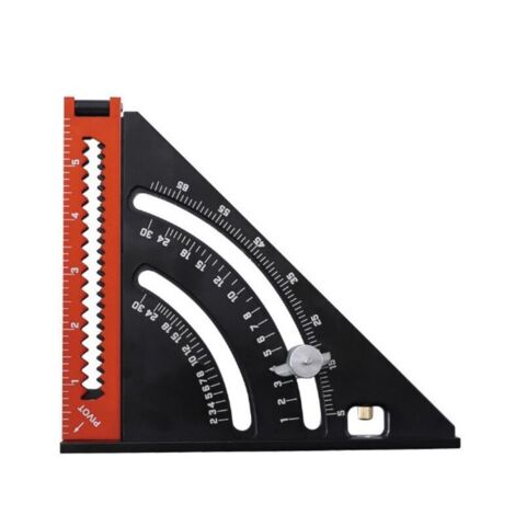 Pré Equerre Menuisier Metal Aluminium Règle de Triangle Pliante Équerre Combinée 310mm Multifonction Équerre Triangle Règle d'Angle Rapporteur 45 90 Degres/Outillage Charpentier