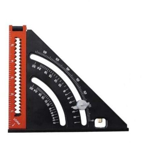 Pré Equerre Menuisier Metal Aluminium Règle de Triangle Pliante Équerre Combinée 310mm Multifonction Équerre Triangle Règle d'Angle Rapporteur