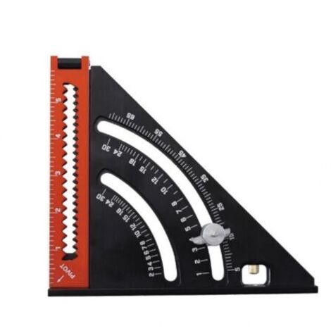 Pré Equerre Menuisier Metal Aluminium Règle de Triangle Pliante Équerre Combinée 310mm Multifonction Équerre Triangle Règle d'Angle Rapporteur