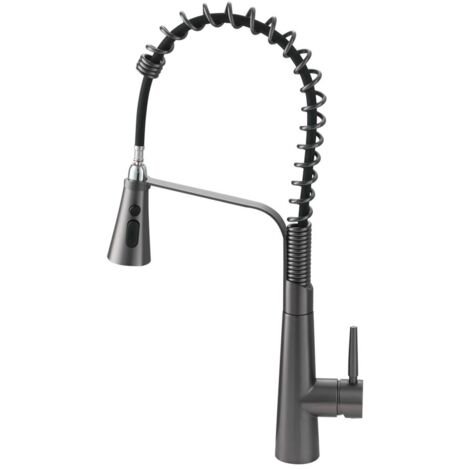 Pre-rinse Pull Down Kitchen Faucet,Grey
