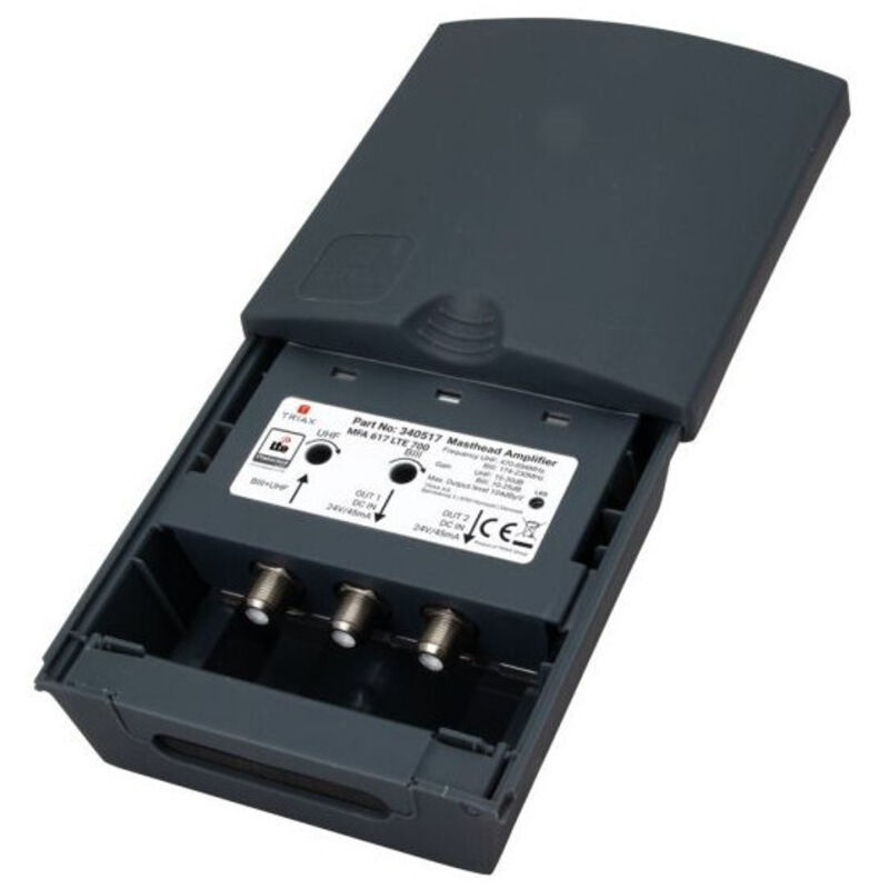Triax - Preampli 1 entree mfa 617 gain de 10 a 25db - 2 sorties 340517