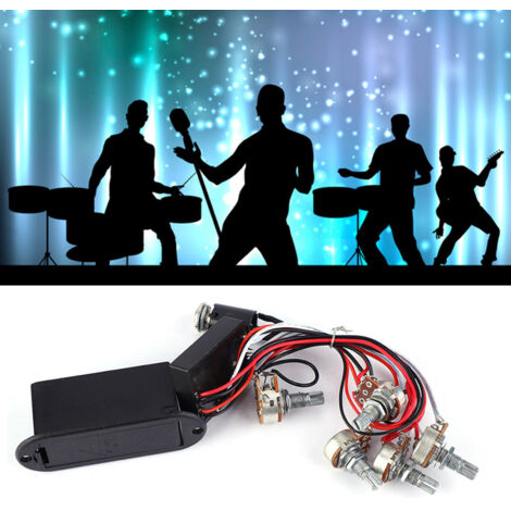 Préampli égaliseur 3 bandes actif pour basse - Circuit micro et harnais de câblage