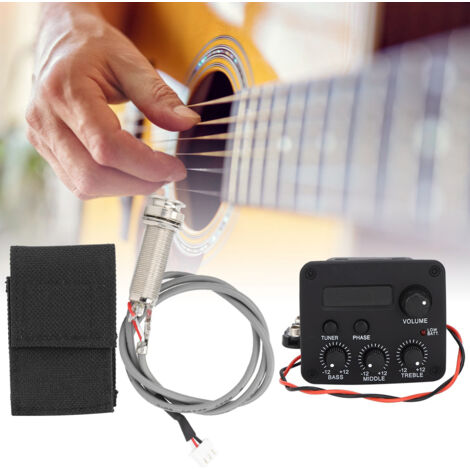 Préampli Guitare 3 Bandes avec Affichage LCD - Pédale de Préamplification pour Guitare Électrique