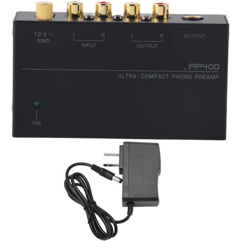 Préampli Phono pour Platine Vinyle, Alimentation 100‑240VAC avec Prise US
