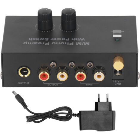 Préamplificateur Phono Bas Bruit pour Platine Vinyle, Alimentation 100-240V avec Fiche UE, Modèle PP500P - Améliorez Votre Expérience Audio Stéréo