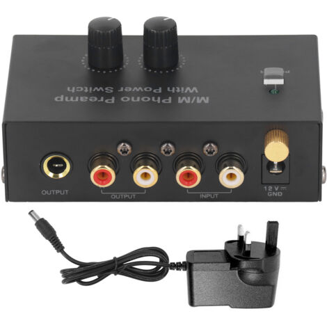 Préamplificateur Phono Bas Bruit PP500P pour Platine Vinyle - Alimentation 100‑240V avec Prise UK