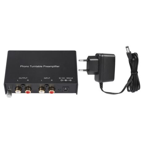 Préamplificateur Phono Double Canal avec Réduction de Bruit et Prise UE - Sortie RCA Haute Fidélité
