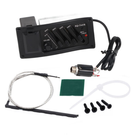 Préamplificateur pour guitare acoustique-électrique - Contrôles BASS, MID, TREB et PRES - Modèle 7545R en bois classique