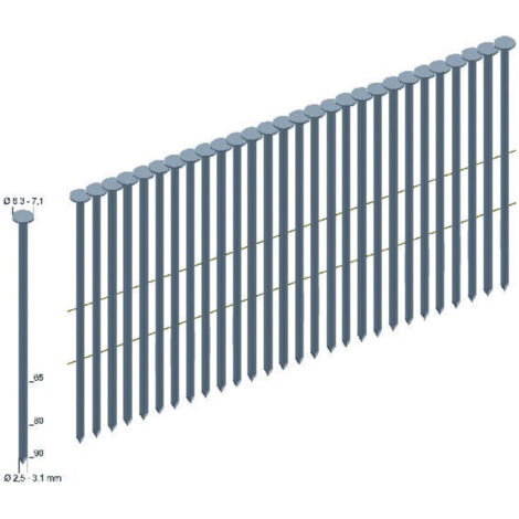 Prebena Coilnägel, 7200 Stk. CNW25/65BK