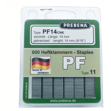 Prebena Heftklammern im Blister PF14CNK-B    P = 600 Stck.