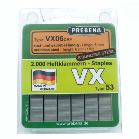 Prebena Heftklammern im Blister VX06CNK-B   P = 2000 Stck.