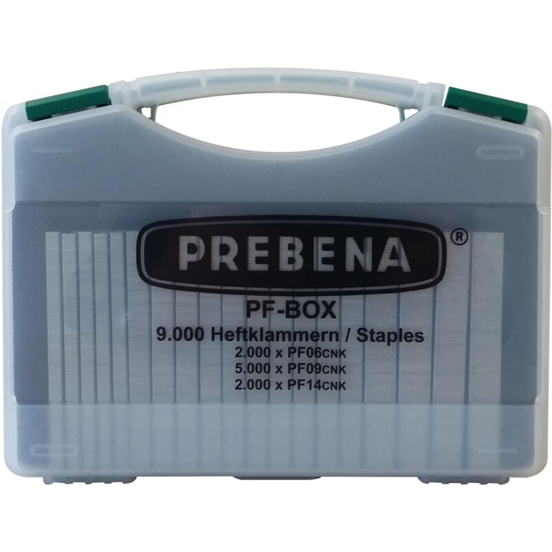 Prebena - Agrafes pf galvanisées dans une mallette pratique pour les artisans