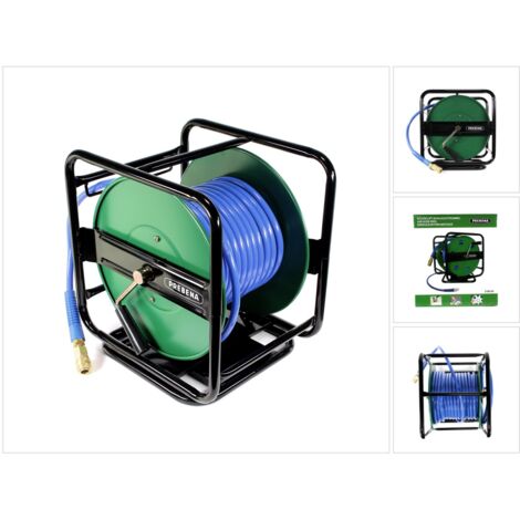 Prebena Z180.00 Avvolgitubo per aria compressa - Tubo in poliuretano da 30 metri, fino a 13 bar - con raccordo girevole e nipplo