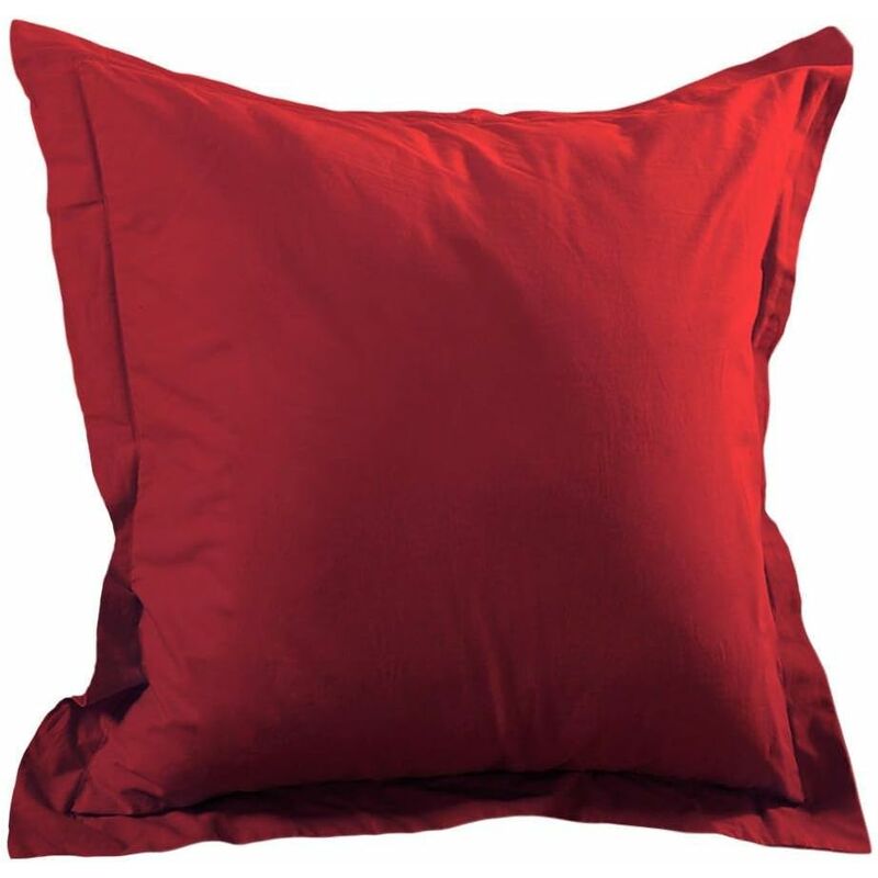 

Preciosa Funda de Almohada con Volantes de Algodón Rojo 65 x 65 cm