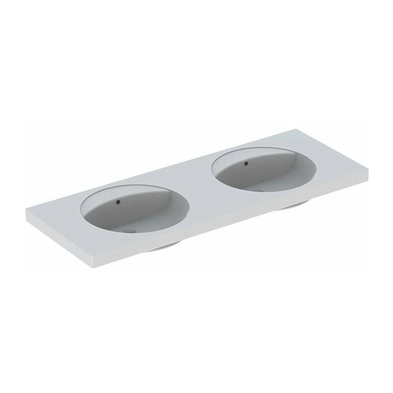

Geberit - PRECIOSA lavabo doble 1300x550mm sin orificio para grifería con rebosadero blanco KT
