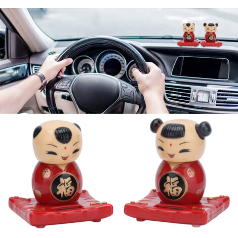 Preciosas figuras de escritorio tradicionales chinas Fuwa, pareja de figuritas infantiles (niño y niña) para el Festival de Primavera, ideales para el hogar o la oficina.