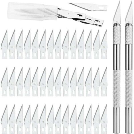 Precision Cutter 2 Scalpel avec 42 lames, Cutter de Précision Couteau pour Découpe de Travail d'art Bricolage, Spéléologie, Sculpture, Diy Sculpture Couteaux de Loisirs