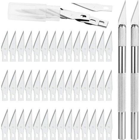 Precision Cutter 2 Scalpel avec 42 lames, Cutter de Précision Couteau pour Découpe de Travail d'art Bricolage, Spéléologie, Sculpture, Diy Sculpture Couteaux de Loisirs