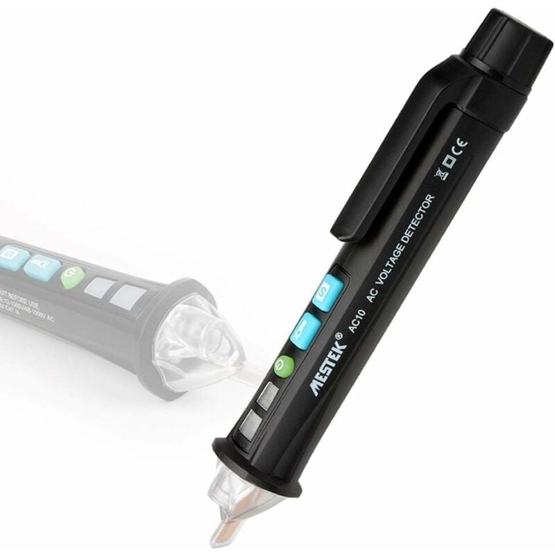 Tinor - Precision Instrument AC10 ac Voltage Tester Pen Non Contact Volt Stick Detector Adjustable Range Soundlight Alert 12V1000V with Flashlight
