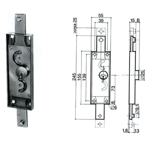 Prefer A312-0012 Serratura Verticale Sx - Acciaio Certificato - Sicurezza Resistente