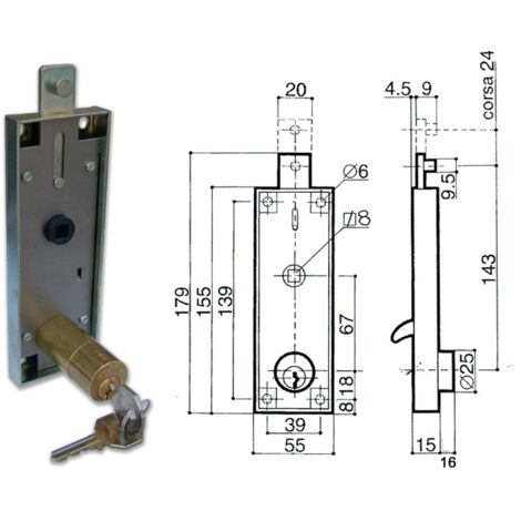 PREFER B551-081H Serratura Basculante Cil 50