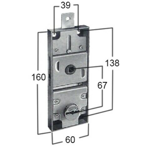 PREFER f05-31506 Serratura, Sporgenza cilindro da filo scatola 7 mm