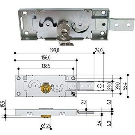 Prefer S412.0020 Serratura Laterale Sinistra Cilindro Punzonato - Alta Sicurezza