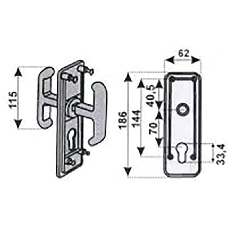 Prefer - Plaque et poignée pour porte basculante PRE0433.E700
