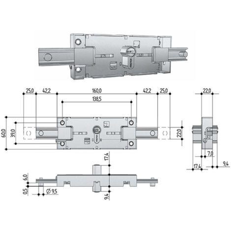 Prefer W221.0024 Serratura Centrale Alta Sicurezza - Cilindro Sagomato Punzonato