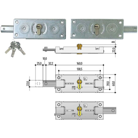 Prefer W721-0020 Serratura Lat Dx+Sx Cil Sag - Alta Sicurezza - Acciaio Resistente