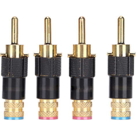Preffair BA1410 Fiches Banane 24K Dorées HIFI pour Connexion Haut-Parleur et Systèmes Audio-Vidéo