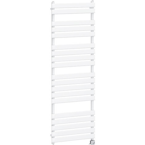 Prefilled Bathroom Electric Thermostatic Heated Towel Rail Flat Panel Radiator 1800x600mm White 1000W