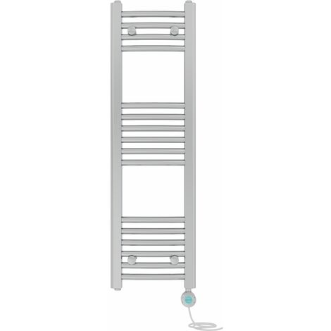 Prefilled Electric Heated Towel Rail Radiator Curved Thermo Smart WiFi 1000x300mm Chrome