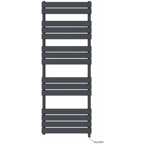 Prefilled Electric Heated Towel Rail Radiator Flat Panel Warmer Ladder 1600x600mm Anthracite