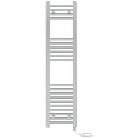 Prefilled Electric Straight Heated Towel Rail Radiator Ladder Warmer 1200x300mm Chrome