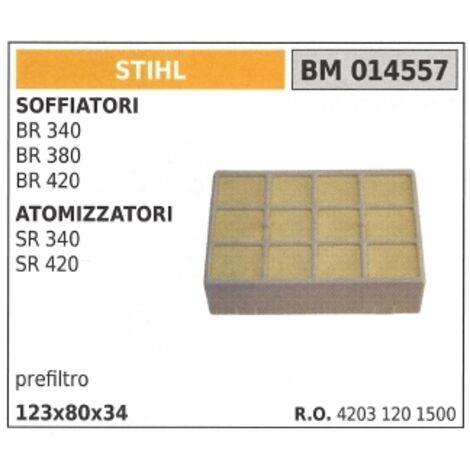 Préfiltre à air STIHL pour souffleur BR 340 380 souffleur de brouillard SR 340 420 014557