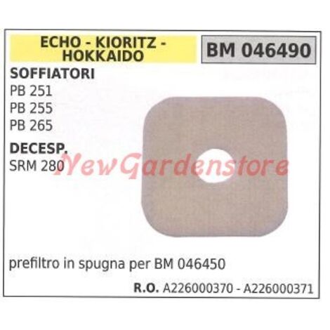 Préfiltre à éponge pour soufflerie ECHO PB 251 255 Brushcutter SRM 280 046490