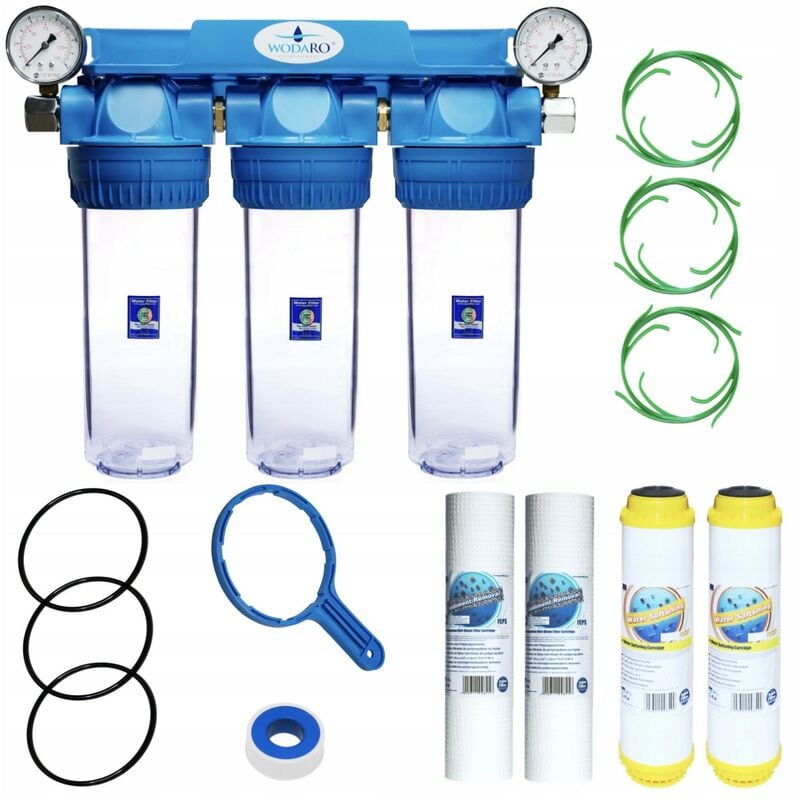 Préfiltre adoucisseur domestique à 3 étapes, aquafilter fccst 10'