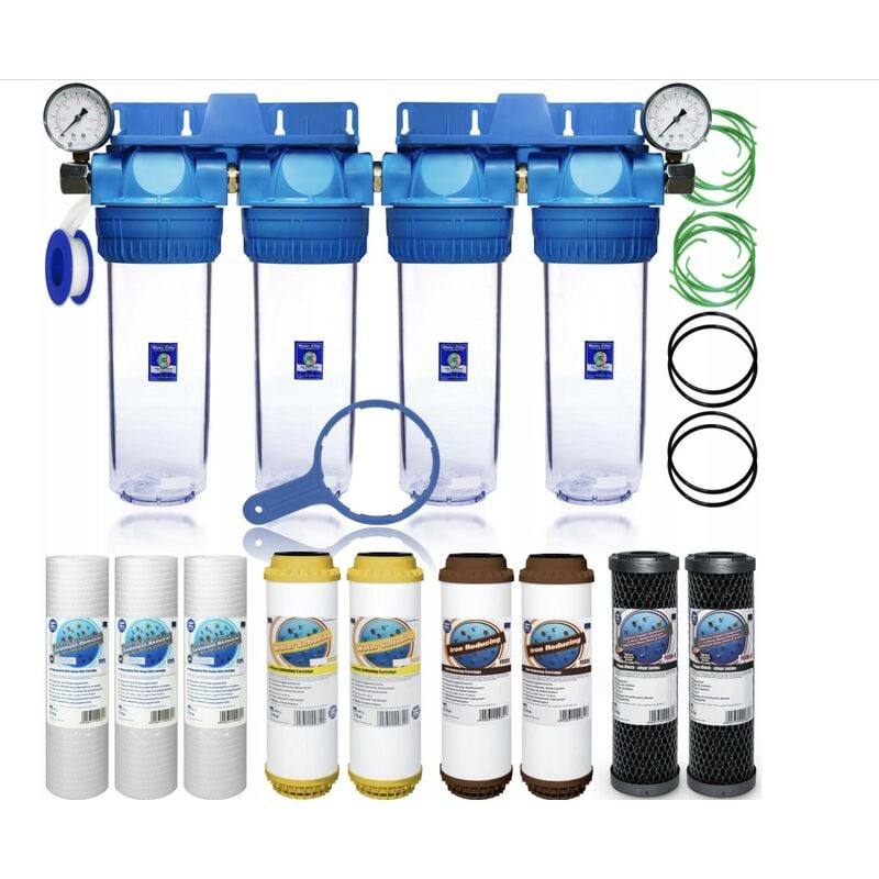 Viva - Préfiltre adoucisseur domestique à 4 étapes, ensemble Aquafilter 4-FE-ST