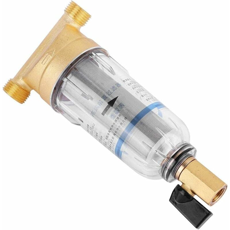 Préfiltre d'eau - Système réutilisable de Filtration des sédiments du préfiltre d'eau Domestique Nettoyage à Contre-Courant Éliminer Les sédiments de