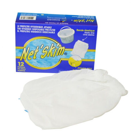 Préfiltre pour skimmer de piscine jusqu'à 24 cm – Maillage 250-300 microns – Boîte de 12 pièces – NETSKIM – Toucan