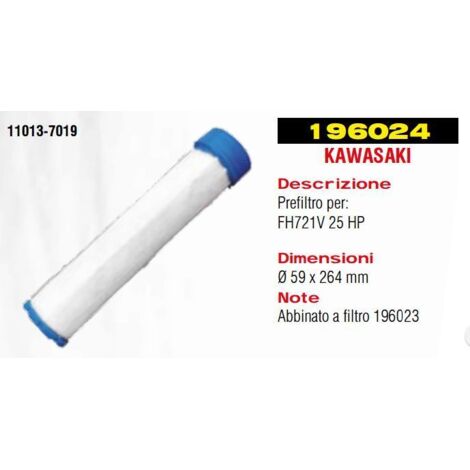 Préfiltre pour tracteur de pelouse FH721V 25 HP KAWASAKI 11013-7019