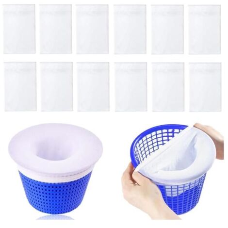 Préfiltre Skimmer Piscine - Lot de 30 Pièces, Panier Réutilisable pour Capturer Débris, Feuilles et Cheveux