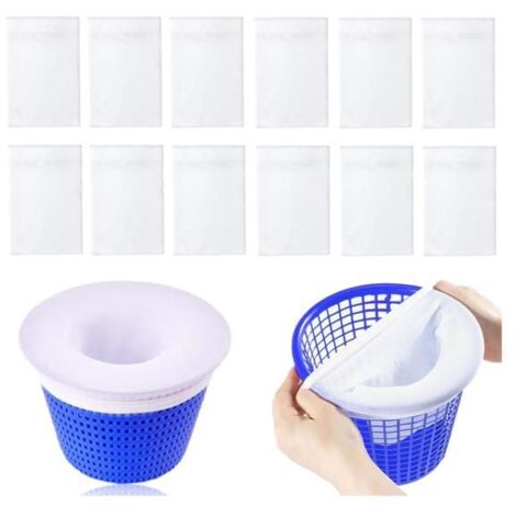 Préfiltre Skimmer Piscine - Lot de 30 Pièces, Réutilisable pour Panier de Piscine, Capture Débris, Feuilles et Cheveux