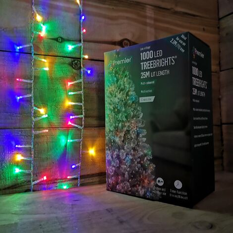 Premier 1000 LED 25m TreeBrights Christmas Lights Multi Coloured LED Lights