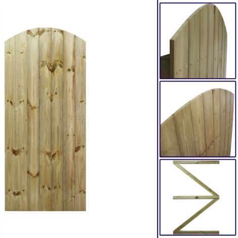 PREMIER GARDEN SUPPLIES Premier 6ft Tongue & Groove 75cm Wide Semi-Braced Arch Top Gate