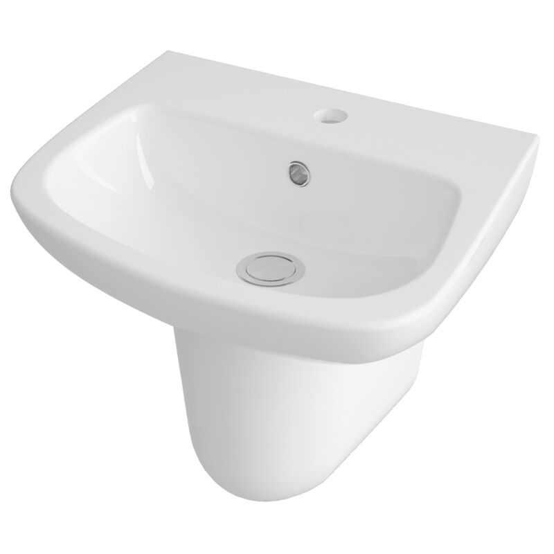 Ambrose Basin and Semi Pedestal 450mm Wide 1 Tap Hole - Nuie